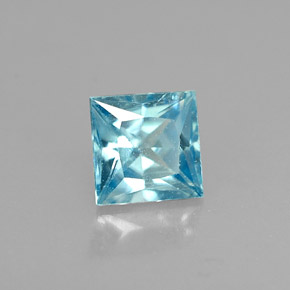 Zircon bleue naturelle carré, 0,58 ct, VS