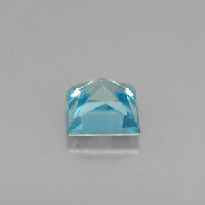 Zircon bleue naturelle carré, 0,58 ct, VS
