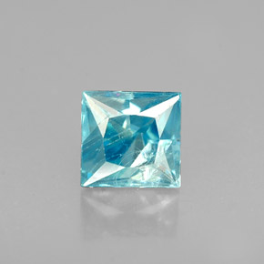 Zircon bleue naturelle carré, 0,69 ct, SI