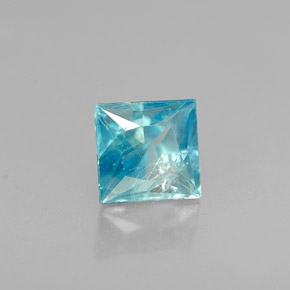 Zircon bleue naturelle carré, 0,69 ct, SI