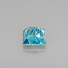 Zircon bleue naturelle carré, 0,69 ct, SI