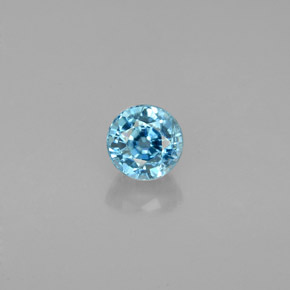 Zircon Bleu naturelle Coupe roude, 0.71 ct, VVS-VS