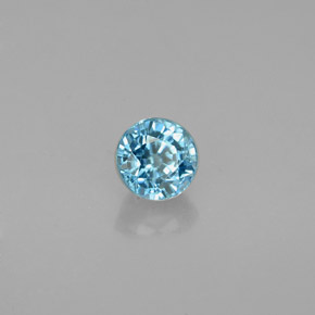 Zircon Bleu naturelle Coupe roude, 0.71 ct, VVS-VS