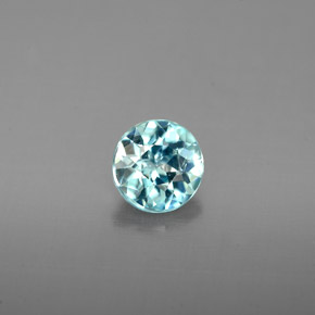 Zircon bleue naturelle coupe roude, 0,97 ct, VVS-VS