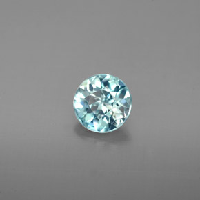 Zircon bleue naturelle coupe roude, 0,97 ct, VVS-VS