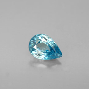 Zircon bleue naturelle en forme de poire, 1,59 ct, VVS-VS