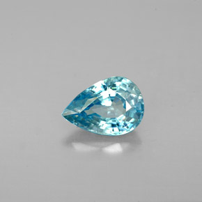 Zircon bleue naturelle en forme de poire, 1,45 ct, VVS-VS