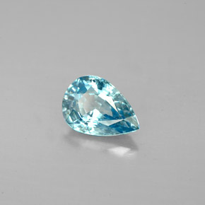Zircon bleue naturelle en forme de poire, 1,45 ct, VVS-VS