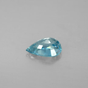 Zircon bleue naturelle en forme de poire, 1,45 ct, VVS-VS