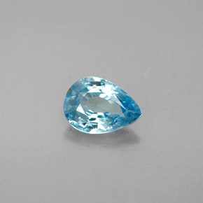 Zircon bleue naturelle en forme de poire, 1,51 ct, VS