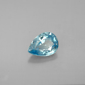 Zircon bleue naturelle en forme de poire, 1,51 ct, VS