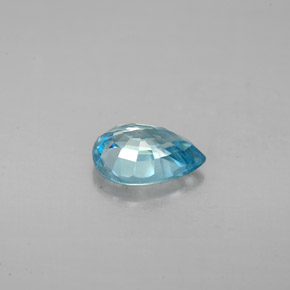 Zircon bleue naturelle en forme de poire, 1,51 ct, VS
