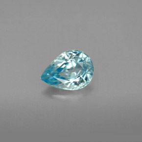 Zircon bleue naturelle en forme de poire, 1,49 ct, VVS