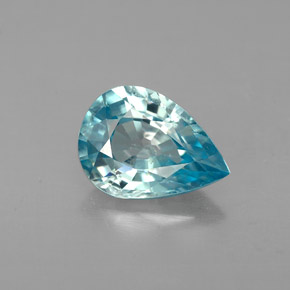 Zircon bleue naturelle en forme de poire, 1,43 ct, VVS-VS