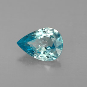 Zircon bleue naturelle en forme de poire, 1,43 ct, VVS-VS