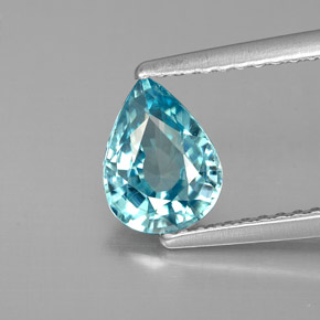 Zircon bleue naturelle en forme de poire, 1,41 ct, VVS-VS