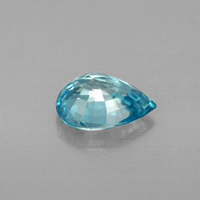 Zircon bleue naturelle en forme de poire, 1,41 ct, VVS-VS