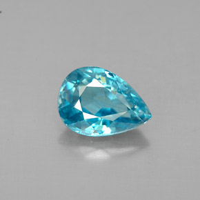 Zircon Bleu naturelle En forme de poire, 1.28 ct, VVS
