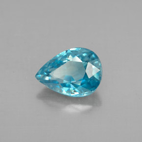 Zircon Bleu naturelle En forme de poire, 1.28 ct, VVS