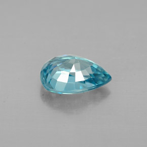 Zircon Bleu naturelle En forme de poire, 1.28 ct, VVS