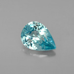 Zircon bleue naturelle en forme de poire, 1,46 ct, VVS
