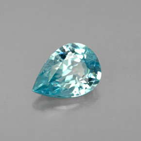 Zircon bleue naturelle en forme de poire, 1,46 ct, VVS