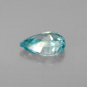 Zircon bleue naturelle en forme de poire, 1,46 ct, VVS
