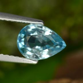 Zircon bleue naturelle en forme de poire, 1,63 ct, VVS-VS