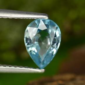 Zircon bleue naturelle en forme de poire, 1,63 ct, VVS-VS