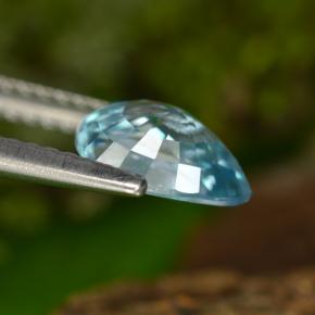 Zircon bleue naturelle en forme de poire, 1,63 ct, VVS-VS