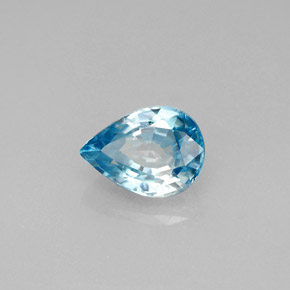 Zircon bleue naturelle en forme de poire, 1,96 ct, VVS-VS