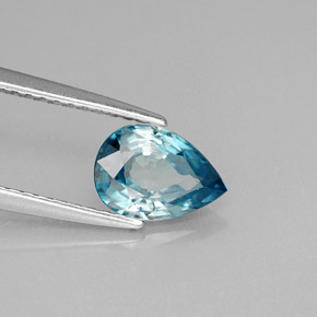 Zircon bleue naturelle en forme de poire, 1,45 ct, VVS