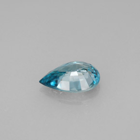 Zircon bleue naturelle en forme de poire, 1,45 ct, VVS