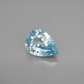 Zircon bleue naturelle en forme de poire, 1,80 ct, VVS-VS