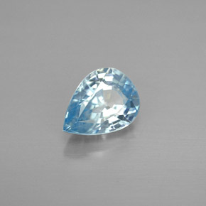 Zircon bleue naturelle en forme de poire, 1,80 ct, VVS-VS
