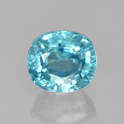 Zircon Bleu verdâtre vif naturelle Coupe ovale, 3.87 ct, VVS-VS