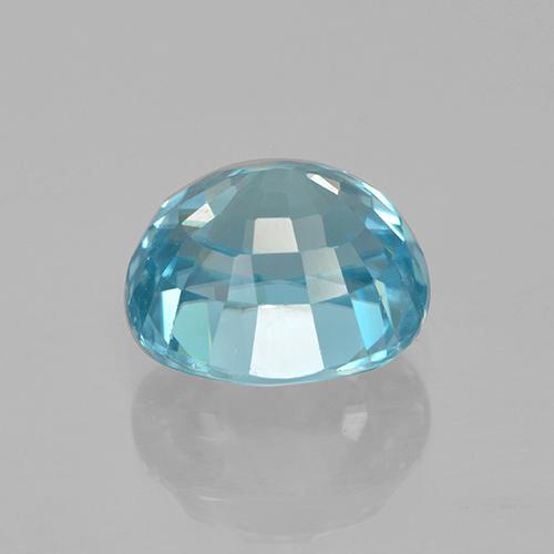 Zircon Bleu verdâtre vif naturelle Coupe ovale, 3.87 ct, VVS-VS
