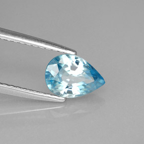 Zircon bleue naturelle en forme de poire, 1,39 ct, VS