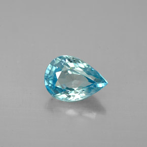 Zircon bleue naturelle en forme de poire, 1,71 ct, VVS-VS