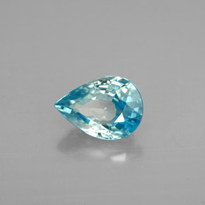 Zircon bleue naturelle en forme de poire, 1,71 ct, VVS-VS