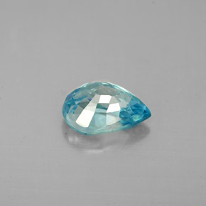 Zircon bleue naturelle en forme de poire, 1,71 ct, VVS-VS