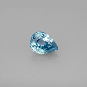 Zircon bleue naturelle en forme de poire, 1,83 ct, VVS-VS