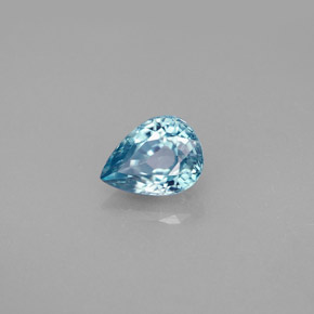 Zircon bleue naturelle en forme de poire, 1,83 ct, VVS-VS