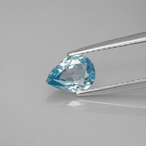 Zircon bleue naturelle en forme de poire, 1,45 ct, VVS-VS