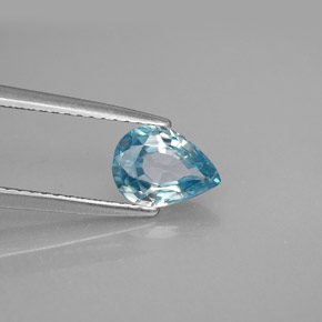 Zircon bleue naturelle en forme de poire, 1,45 ct, VVS-VS