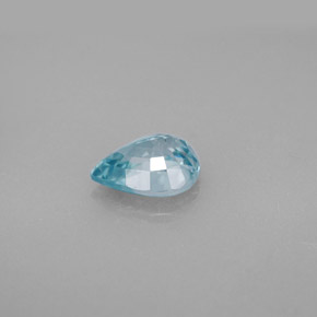 Zircon bleue naturelle en forme de poire, 1,64 ct, VVS