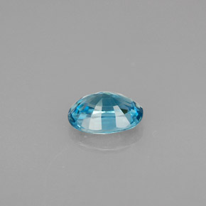 Zircon bleue naturelle coupe ovale, 1,23 ct, VVS-VS