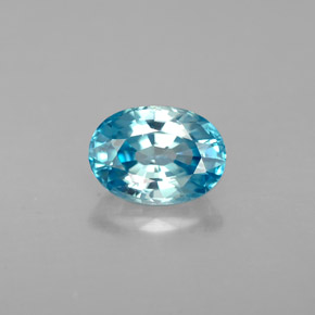 Zircon bleue naturelle coupe ovale, 1,41 ct, VVS-VS