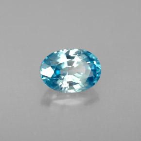 Zircon bleue naturelle coupe ovale, 1,41 ct, VVS-VS