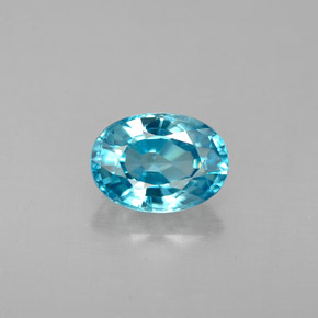 Zircon bleue naturelle coupe ovale, 1,37 ct, VS